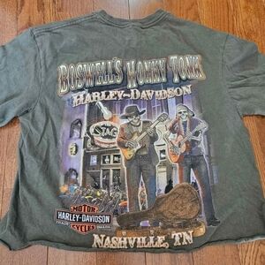 Harley Davidson Cropped Nashville Tee Shirt Medium
